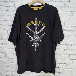 Vintage Mecca Shirt Mens‎ XXXL Black Warrior Embroidered Spellout Y2K Hip Hop